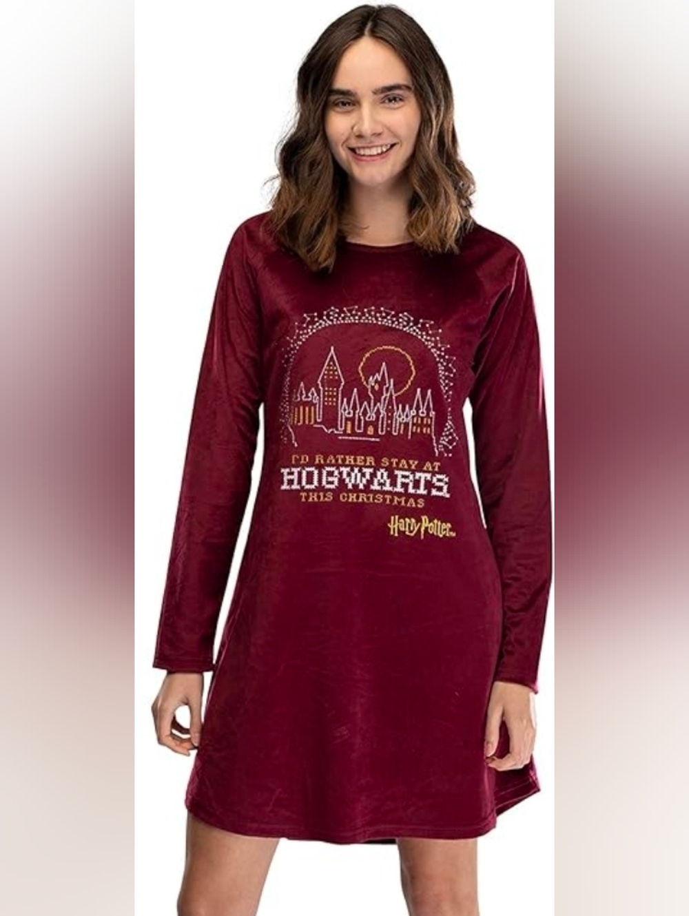 Harry Potter Women's Maroon Polyester Sleepwear Size XXL